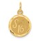 14K Yellow Gold Sweet Sixteen Disc Charm Pendant Jewerly 20mm x 12mm